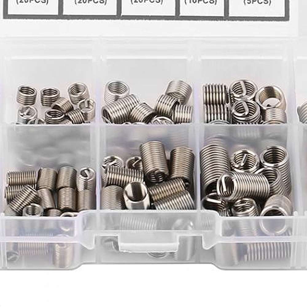 150pcs Stainless Steel Thread Repair Insert Kit M3 M4 M5 M6 M8 Wire Braces Bushing Screws Sleeve Threaded Sheath