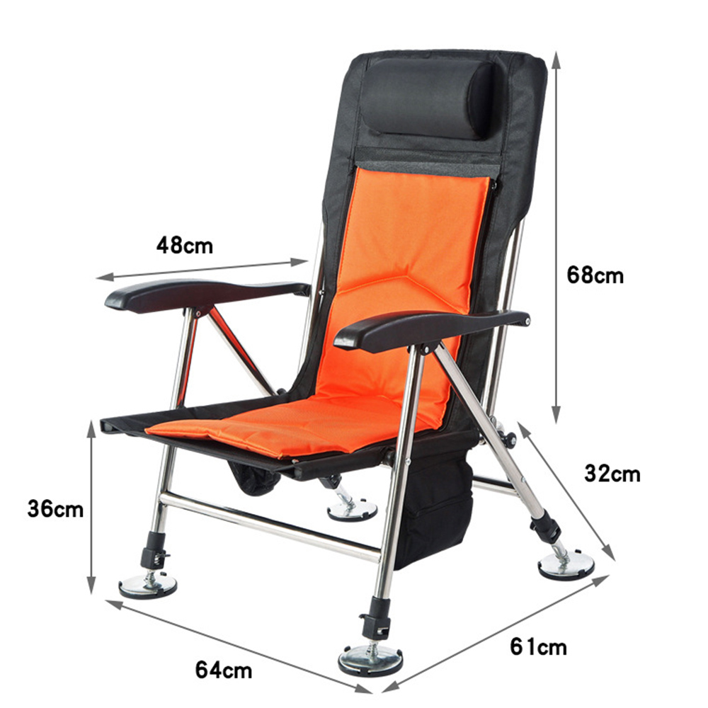 Fishing Chair Beach Chair Outdoor Foldable Fishing Chair Recliner four-leg Adjustable Portable Multifunction Fishing Chair