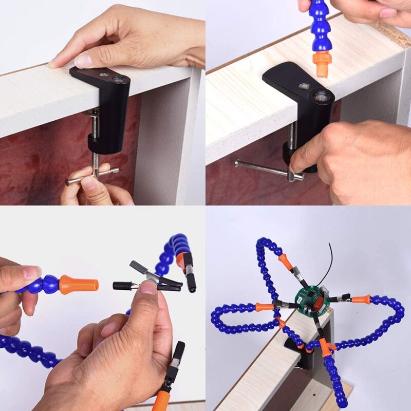 4 Armen Solderen Stations Met Verstelbare Vise Tafelblad Klem Base Voor Elektronica Reparatie Montage Diy Arts Craft Hobby