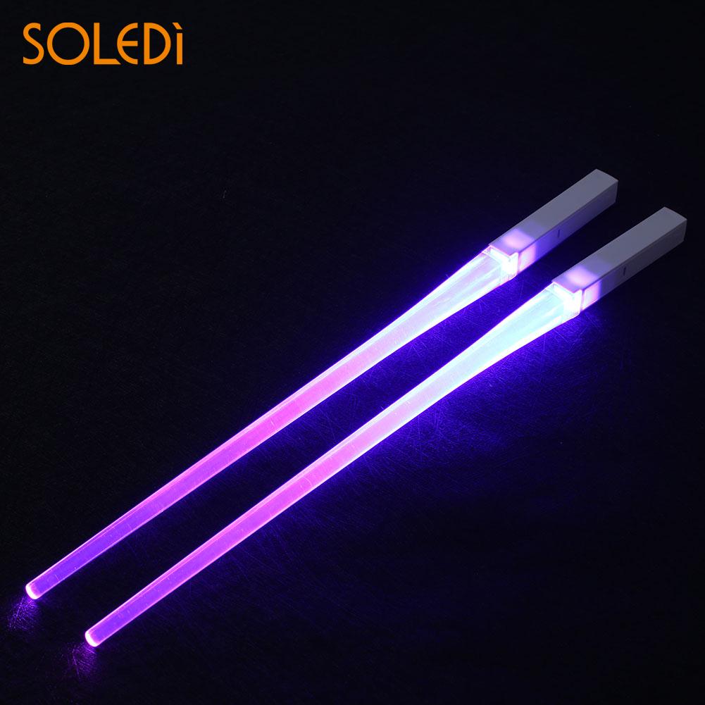 Palillos luminosos de 8 colores, Accesorios luminosos para cocina, hogar, decoración de comedor, , ABS, luz LED, 2 uds.