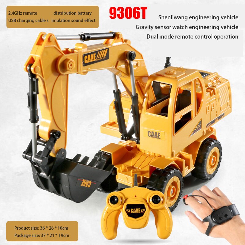 2,4G RC Car 1/28 Gesture Control ingeniería de camión y coche vehículo modelo de juguete para niños niñas niños EIG88: 9306t