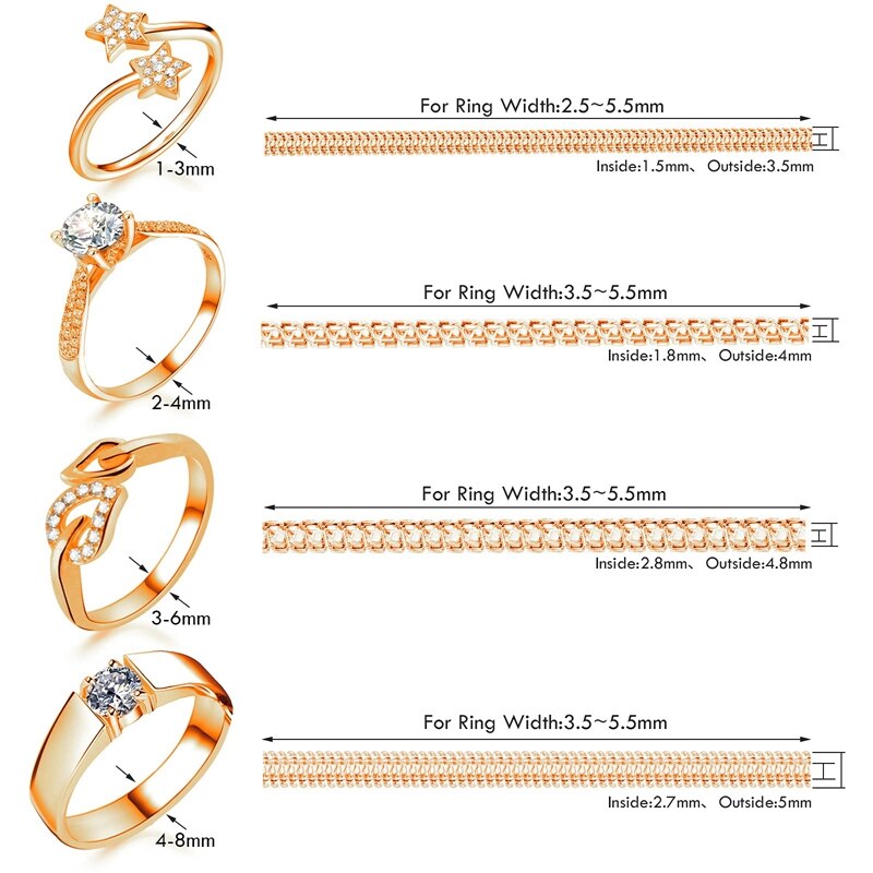 Invisible Ring Size Adjusters Invisible Clip Guard Resizer Transparent Guard Ring Sizer With Ring Sizer Measuring Tool