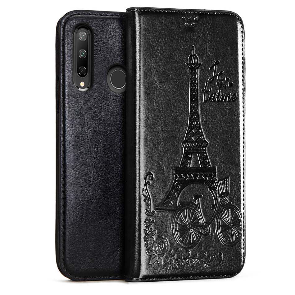 Caso carteira para honra 9c caso 6.39 "flip couro livro caso para huawei honor 9c 9 c AKA-L29 saco honor9c coque com suporte de cartão: Black  -- Ta