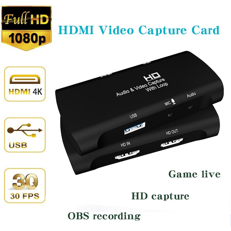 4k 1080p hdmi usb video capture card No Delay real-time recording for Xbox games live DVD camcorder HD camcorder Nintendo Switch