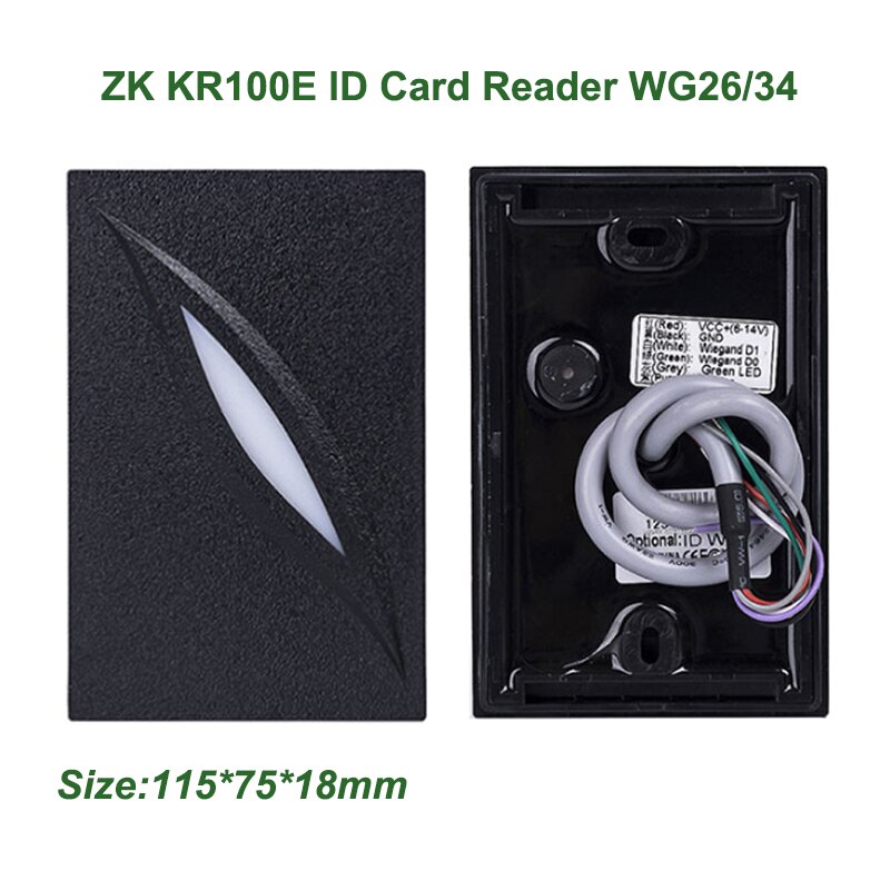 ZK KR100 Wiegand Card Reader 125kHz EM Card Reader WG26/34 RFID Card Reader IP65 Waterproof Access Control Proximity Card Reader: KR100E