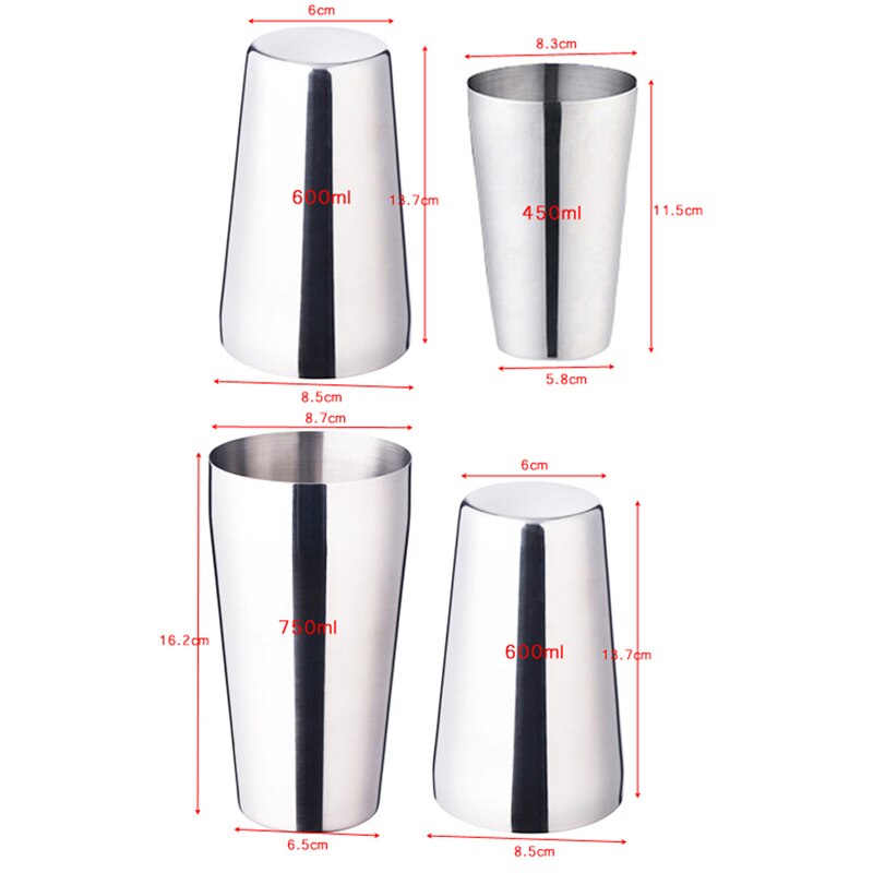 Stainless Steel 550ml/450ml/600ml/750ml Shaker Cup With Measuring Cup Cocktail Shaker Set Cocktail Kit Bar Tools Stand Recipe