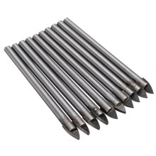 Brocas cruzadas de carburo de tungsteno, punta de 6mm para vidrio, azulejo de cerámica, taladro eléctrico, accesorios de herramientas eléctricas, 10 piezas