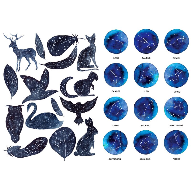 Pegatinas decorativas de universo Solar Planet coreanas, organizador de escritorio, suministros escolares, accesorios de oficina, 1 Uds.
