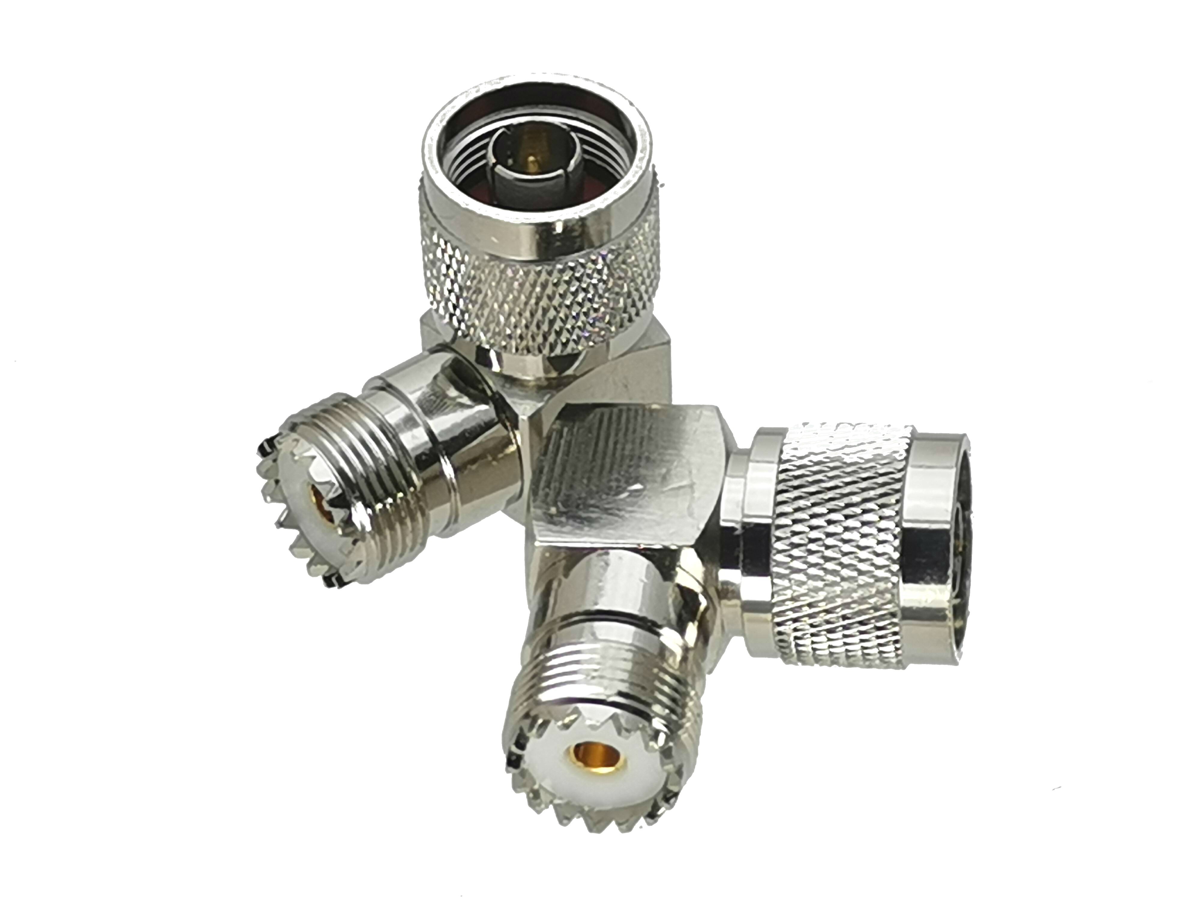 1Pcs N to N / UHF PL259 SO239 Male plug & Female jack & T Splitter & Right angle RF Coaxial Adapter connector Test Converter