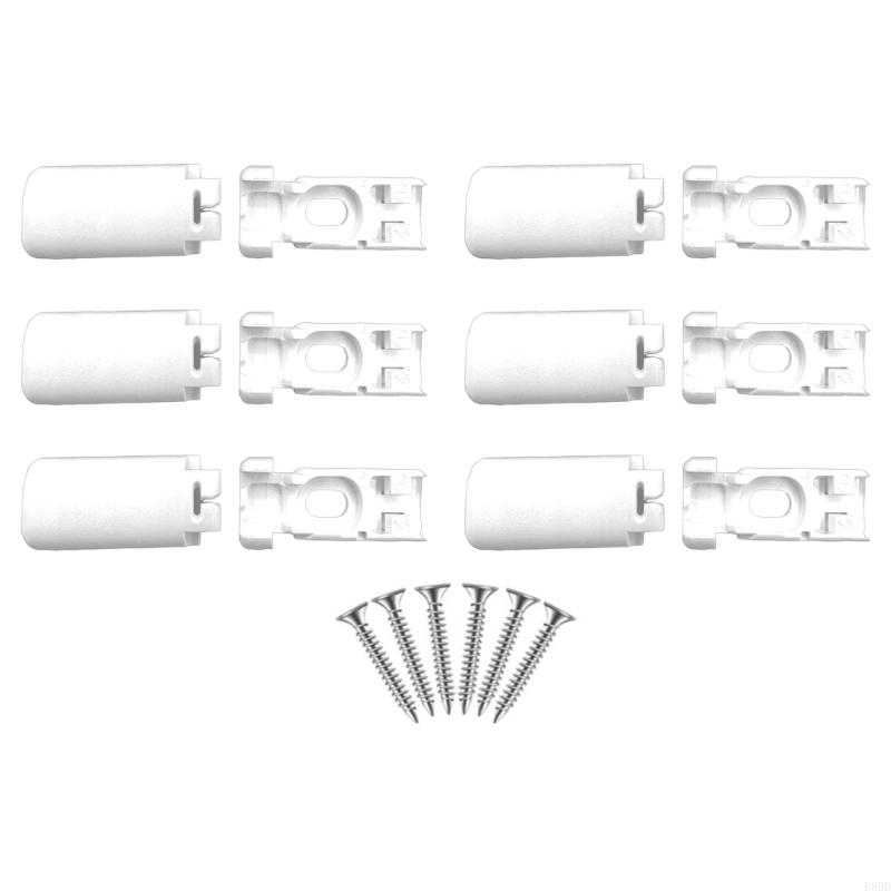 E8BD Pack of 6 Pleated Shade Holders with Mounting Screws for Home and Office Blinds Stability Clamping Brackets and Shoes: WHITE