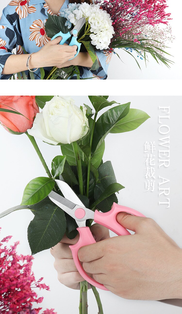 Xituo-kukkasakset ruostumattomasta teräksestä puutarhan oksasakset varret ja lehdet kukat ulkokäyttöön kukkakauppiaan leikkaustyökalut