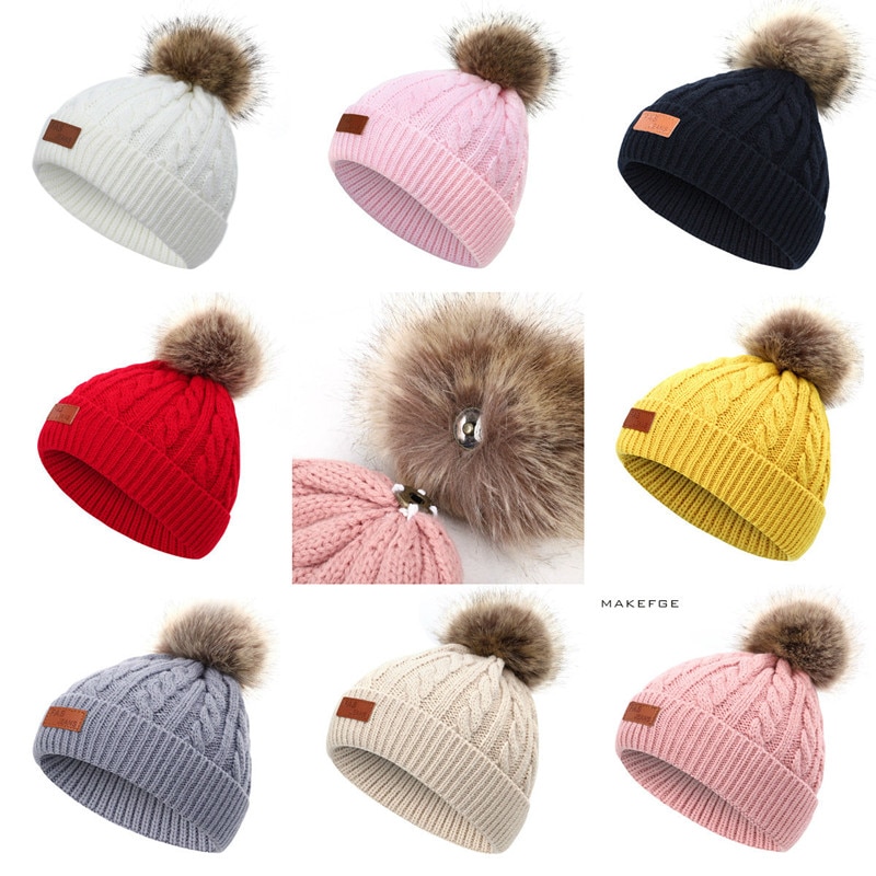 Babymutsen winter pomponmuts voor kinderen schattige gebreide muts voor meisjes jongens casual effen muts voor meisjes babymutsen