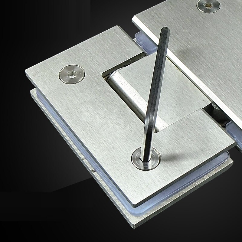 180 Degrees Glass Door Hinge Cabinet Clamp Glass Shower Doors Hinge Replacement Part Glass-to-Glass Stainless Steel Brushed