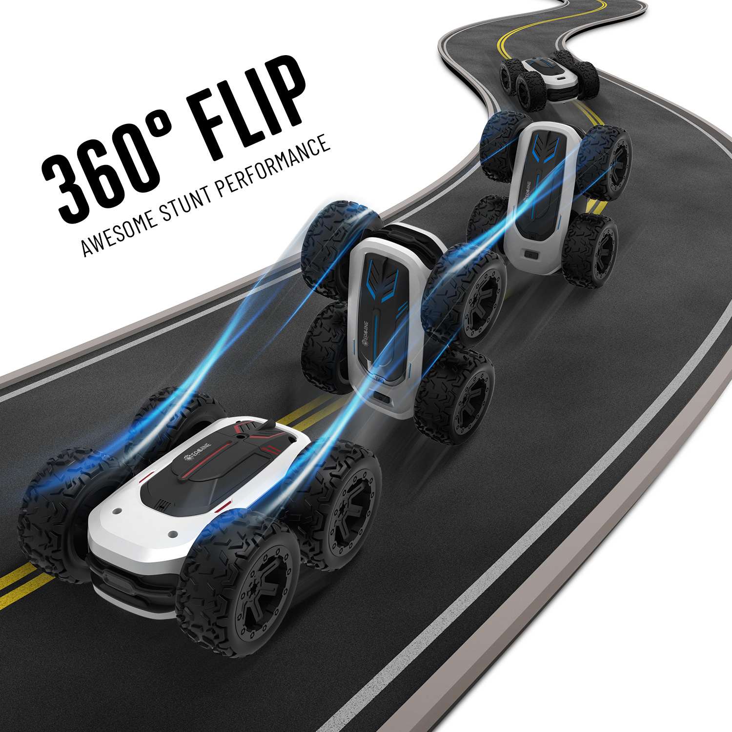 EACHINE – voiture cascadeuse EC10 télécommandée, Double face, Rotation et retournement de 360 °, dérive électrique, haute vitesse, pour adultes et enfants