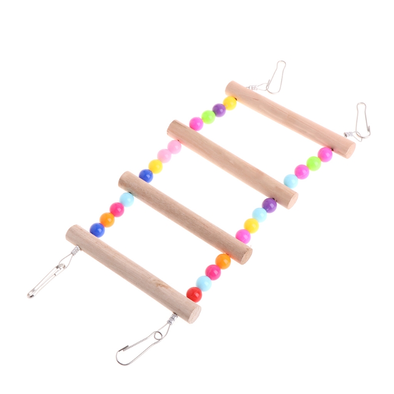Pássaro brinquedos escadas de madeira balanço scratcher poleiro escalada escadas hamsters gaiola pássaro papagaio escada subir poleiro suporte brinquedos: 4