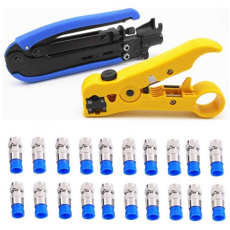 RG6 RG59 RG11 Einstellbare Koaxialkabel Crimper Stripper Kompression Hand Werkzeug koax Kabel Kabelklemmzangen Stripper Werkzeug