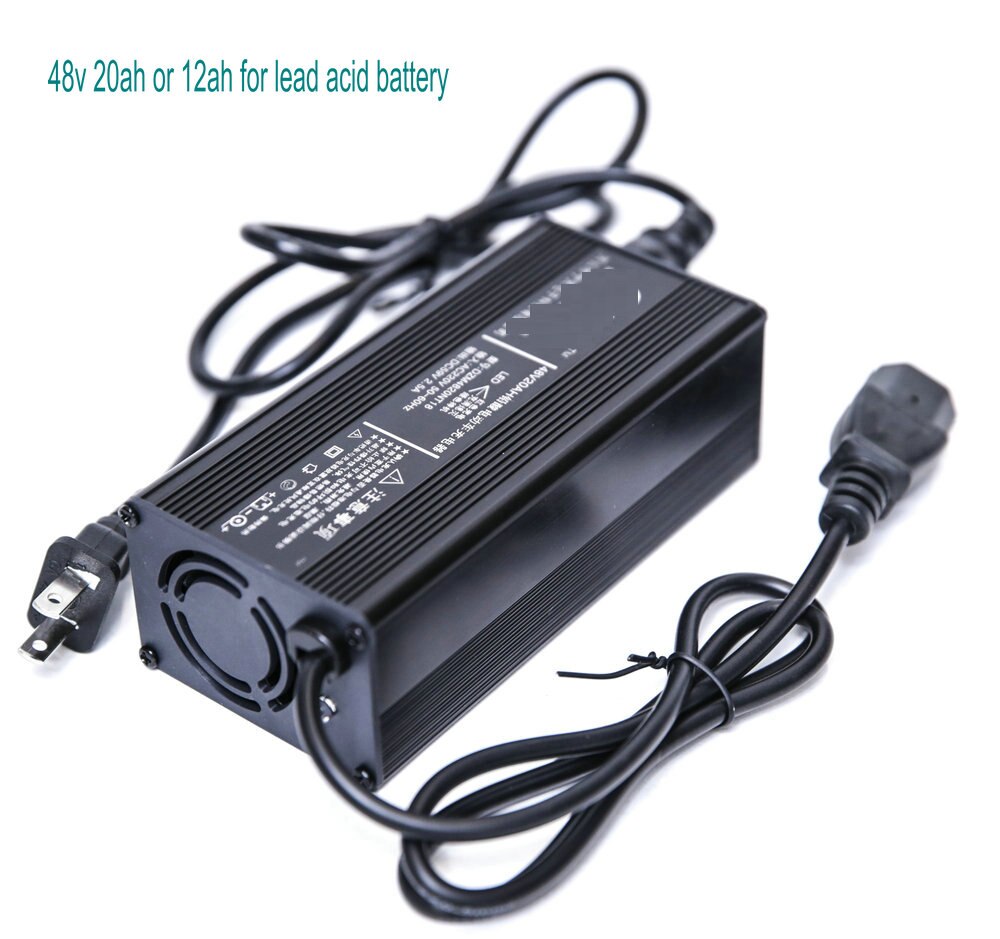 aluminum shell battery charger power adapter with indicator for lead acid battery of electric scooter bike DC 48V 20ah/12ah