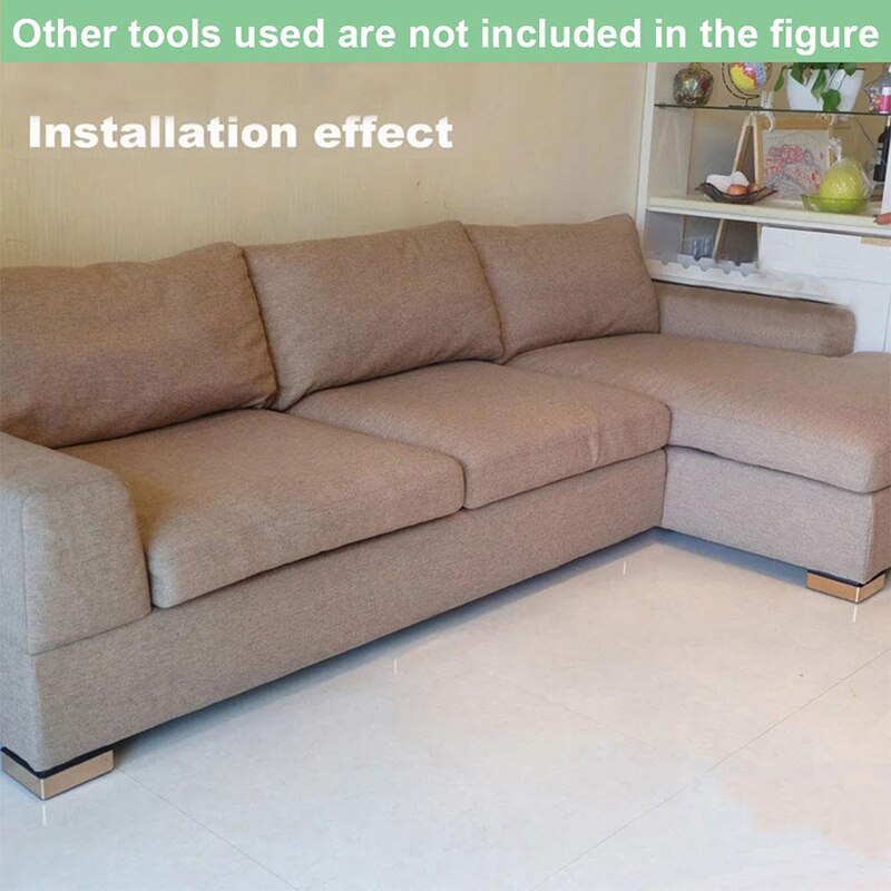 4Pcs Stainless Sofa Feet Pad L Shape Floor Protectors Mat Non-slip Furniture Feet Pads Table Chair Adjustable Protective Pad