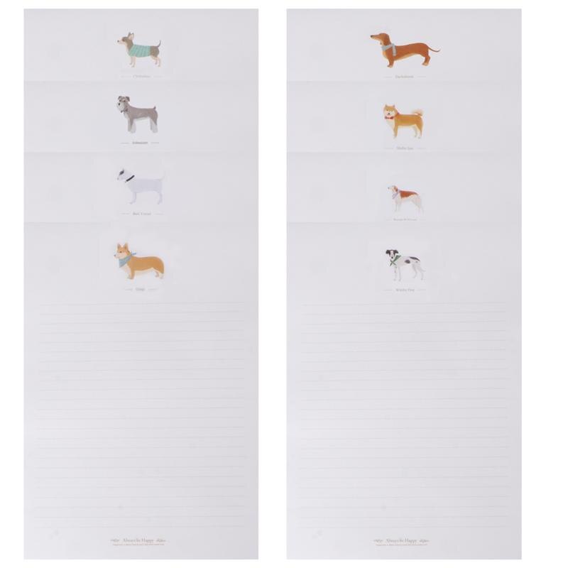 8 Set/80pcs Letter Papers Cartoon Cute Pets Pattern Kraftpaper Dogs Pattern Writing Paper Note Paper Letter Stationery Paper