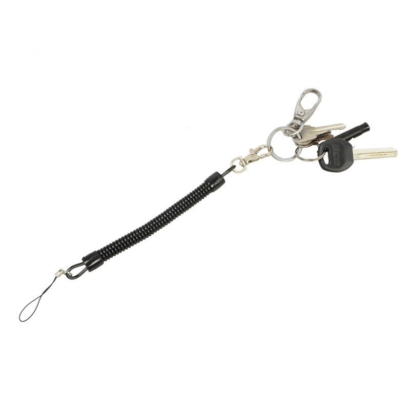 Black Bungee Cord Old Man Mobile Phone Anti-Loss Strap Running Phone Anti-Loss Spiral Telephone Line Elastic Rope
