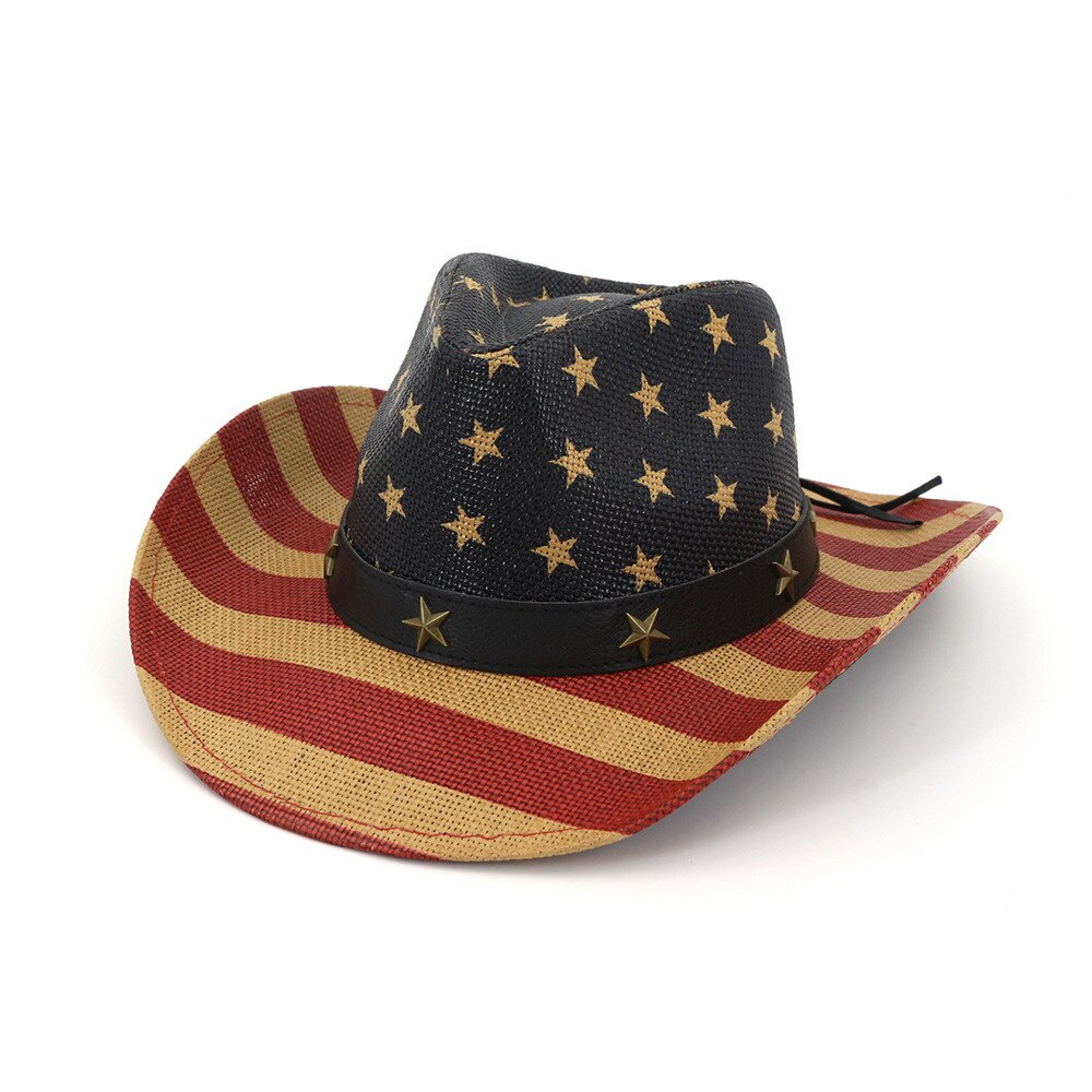 Western cowboyhatt för män kvinnor sommarhattar fiskehatt utomhus vävd hatt män hattar retro stråhatt