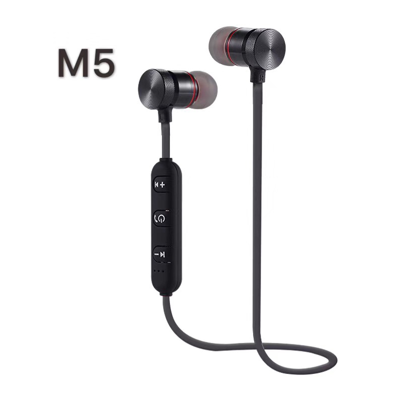 Magnetische In-Ear Draadloze Oordopjes Hoofdtelefoon Bluetooth Stereo Oortelefoon Headset: black