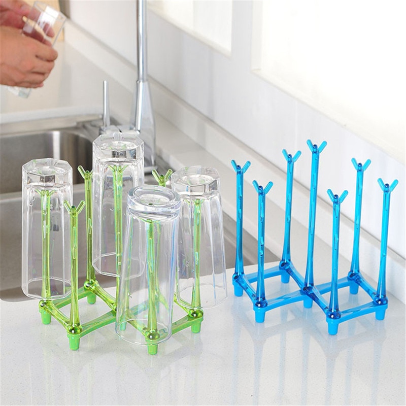 Retractable Cup Drying Rack Drinking Glass and Bottle Drying Holder Water Mug Drainer Stand Tray Holder With Non-slip Bottom