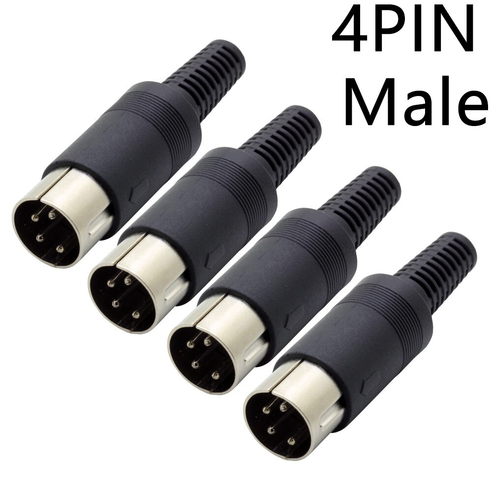 Connecteur DIN DMale/femelle, connecteur de prise DIN 3/4/5/6/7/8/9/13 broches, châssis, montage de câble avec poignée en plastique 10 pièces/lot: 4PIN Male