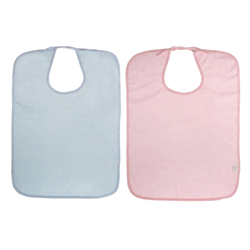 Babero para personas mayores y adultos con discapacidad, delantal de ayuda Protector de tela Mealtime, 2 uds.