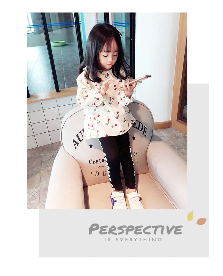 Voorjaar Meisjes Tops Kinderen Lange Mouw Leuke Shirt voor Meisjes Kids Cherry Shirt Alle Match Peuter Meisjes Kleding 2 -7 jaar