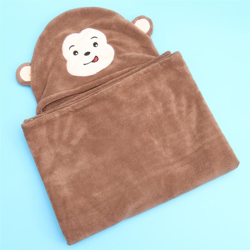 Tegneserie dyr baby hætte håndklæde sød hætte håndklæde pige dreng koral fleece hurtigtørrende spænde kappe håndklæde til børn børn bruser