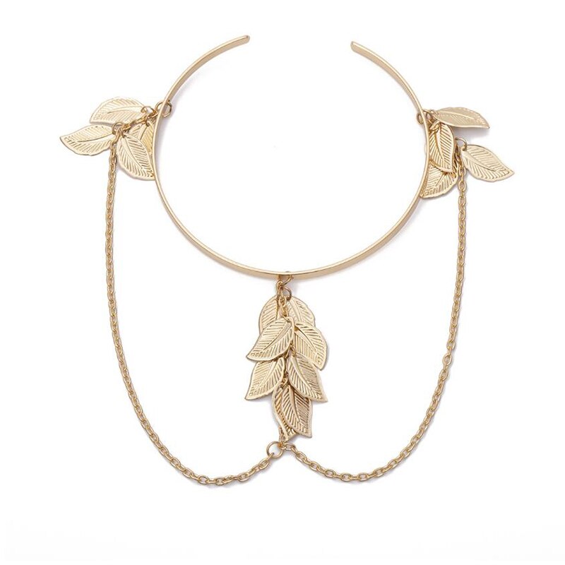 Retro blade øvre manchet armbånd armbånd arm slave kæde armbånd smykker: Guld