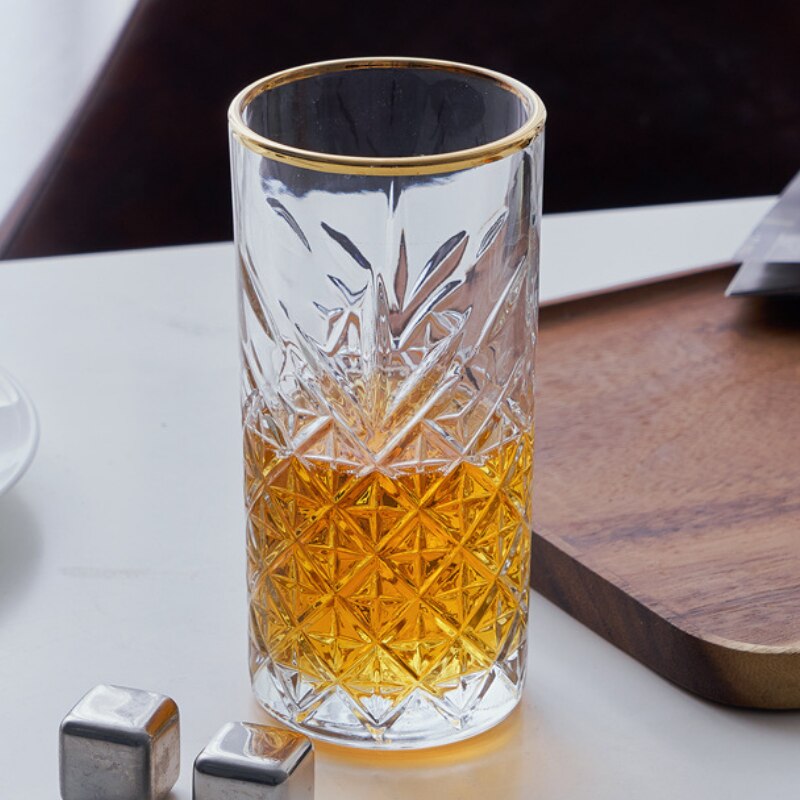 Style 250-450Ml Eternal Carved Flower Martini Cup Vintage Art Whiskey Vodka Mojito Wine Glass Bar Drinkware Goblet: Yellow