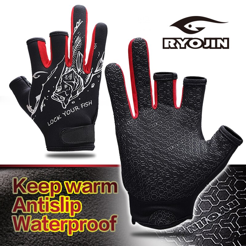 Angeln Handschuhe Drei Finger Geschnitten Wasserdicht Verschleiß-beständig Stoff Tau Handschuhe Angeln Anti-Unterhose Drei Finger Männer