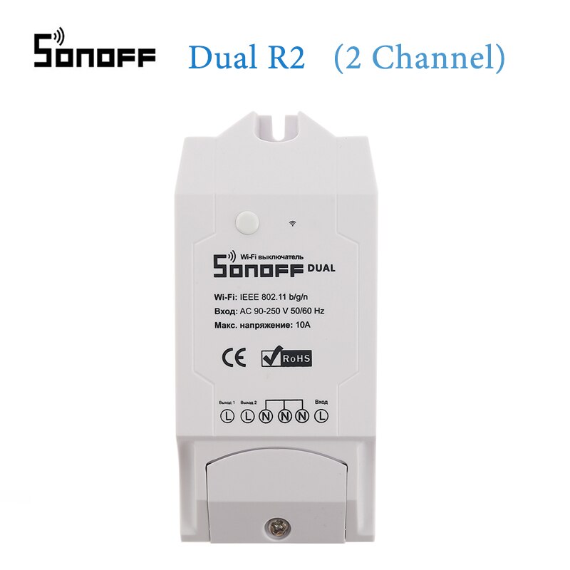 Sonoff Dual R2 2 Gang WiFi DIY Switch Smart Home Remote Voice Control Comptible With Alexa Google Home Assistant: Dual R2