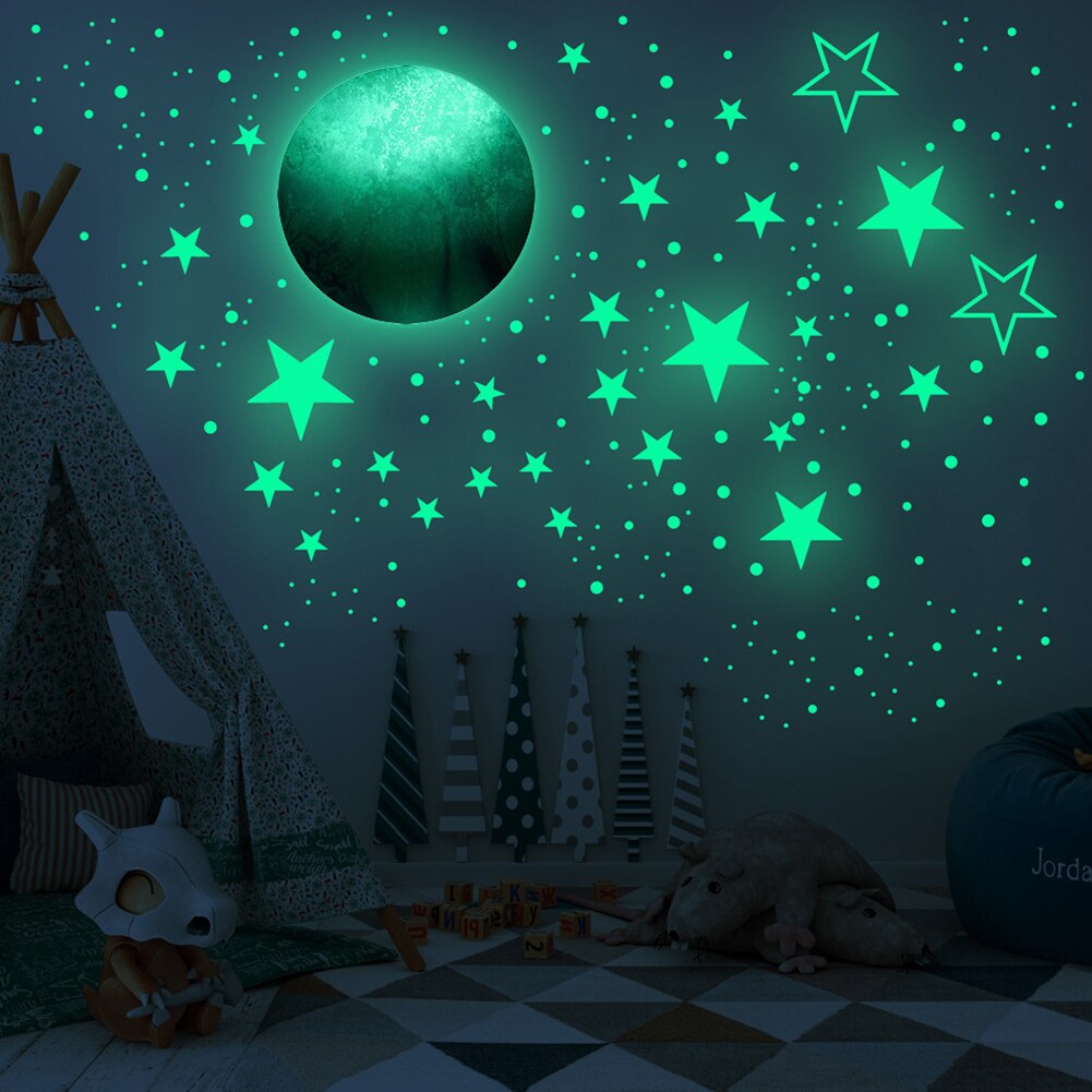 Muursticker Star Muur Pvc Lichtgevende Muur Sticker Decoratie Woonkamer Slaapkamer Thuis Glow Stickers Wanddecoratie