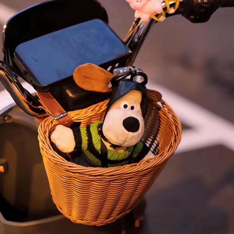 Fietsmand vooraan Handgemaakt geweven rotan Fietsenmand Voorhandvat Kinderfietsenmand Kinderfietsenmand Geschikt voor de meeste fietsen