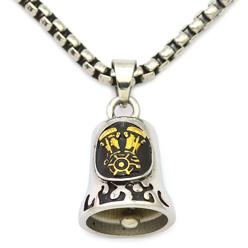 Hommes garçon titane acier Cool aigle vélo moto Style cloche pendentif dernier bijoux