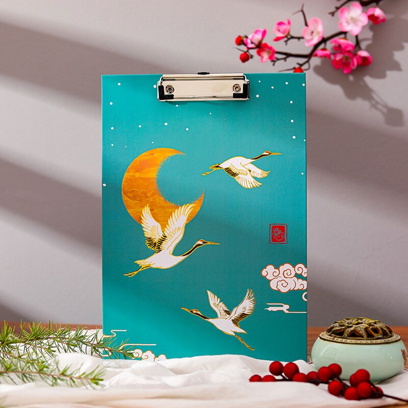 Retro A4 Bronzing Board Clip Student Writing Pad Board Clip Exam Paper Clip Folder Office Student Supplies Stationery: I