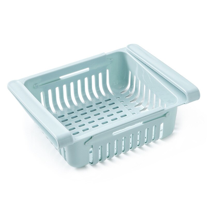 Cuisine escamotable réfrigérateur congélateur boîte de rangement glissière tiroir organisateur glisser sous étagère tiroir boîte support étagères Gadgets de cuisine: blue