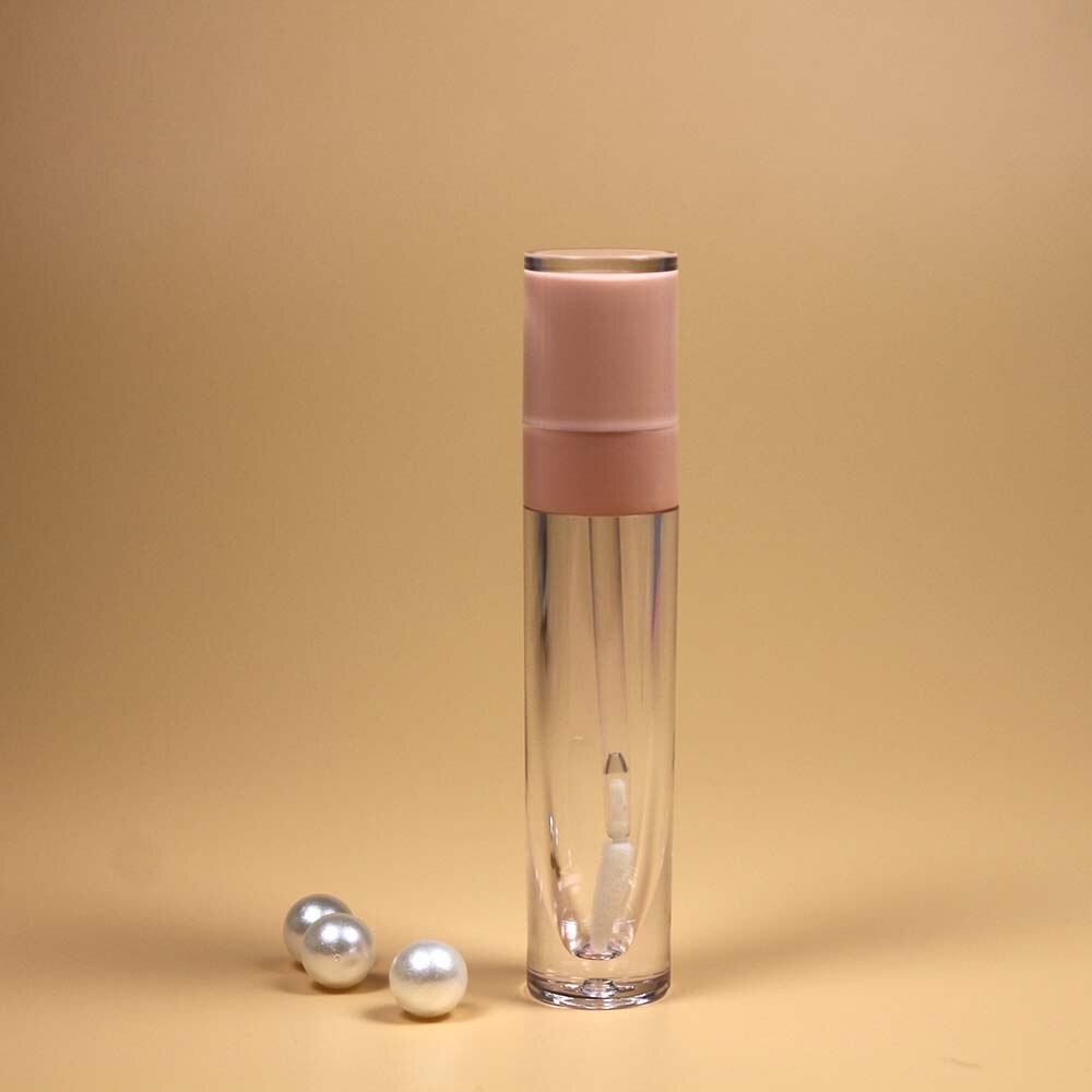 20 stk 8ml sylindret lipgloss tube plast lipgloss beholder kosmetisk lipgloss tom tube emballasje med propp: Rosa