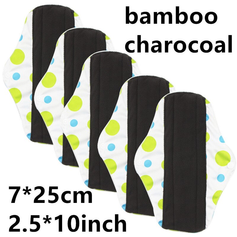 1pc Dag Gebruik Maandverband met Organische Bamboe Innerlijke Waterdichte Gedrukt Regelmatige Flow Herbruikbare Super Zachte Mama Pads: M-19