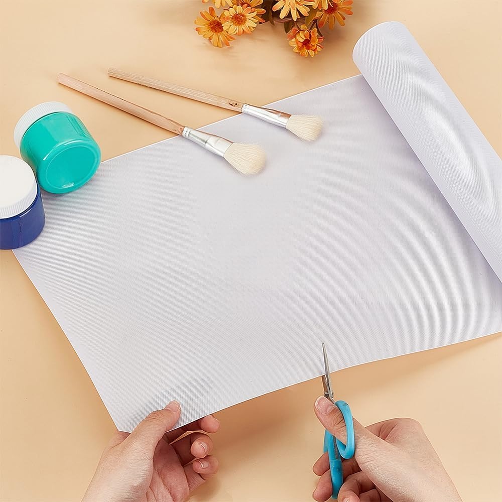 Custom Fursuit Eye Mesh, 39x11.8inch White PVC Plastic Net 0.2mm Thick Waterproof Printable Mesh for Furries Cosplay, Props