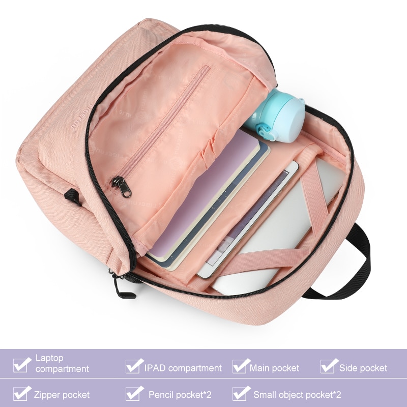 Tigernu nouveaux sacs à dos d'école collégiale Antifouling adaptés pour 14 pouces ordinateur portable sacs de femme Bookbag sac Mochila pour les filles femmes