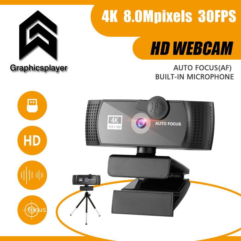 USB 4K Webcam autofocus 30FPS camara web HD webcam 800Mega 3840x2160 With Microphone for computer PC laptops