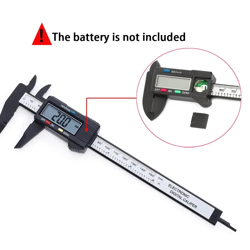 Carbon Fiber Dial Tools Digital Ruler Tool 150 Mm Vernier Caliper Microcirculation Measurement Tool Pied a Coulisse Carpentry