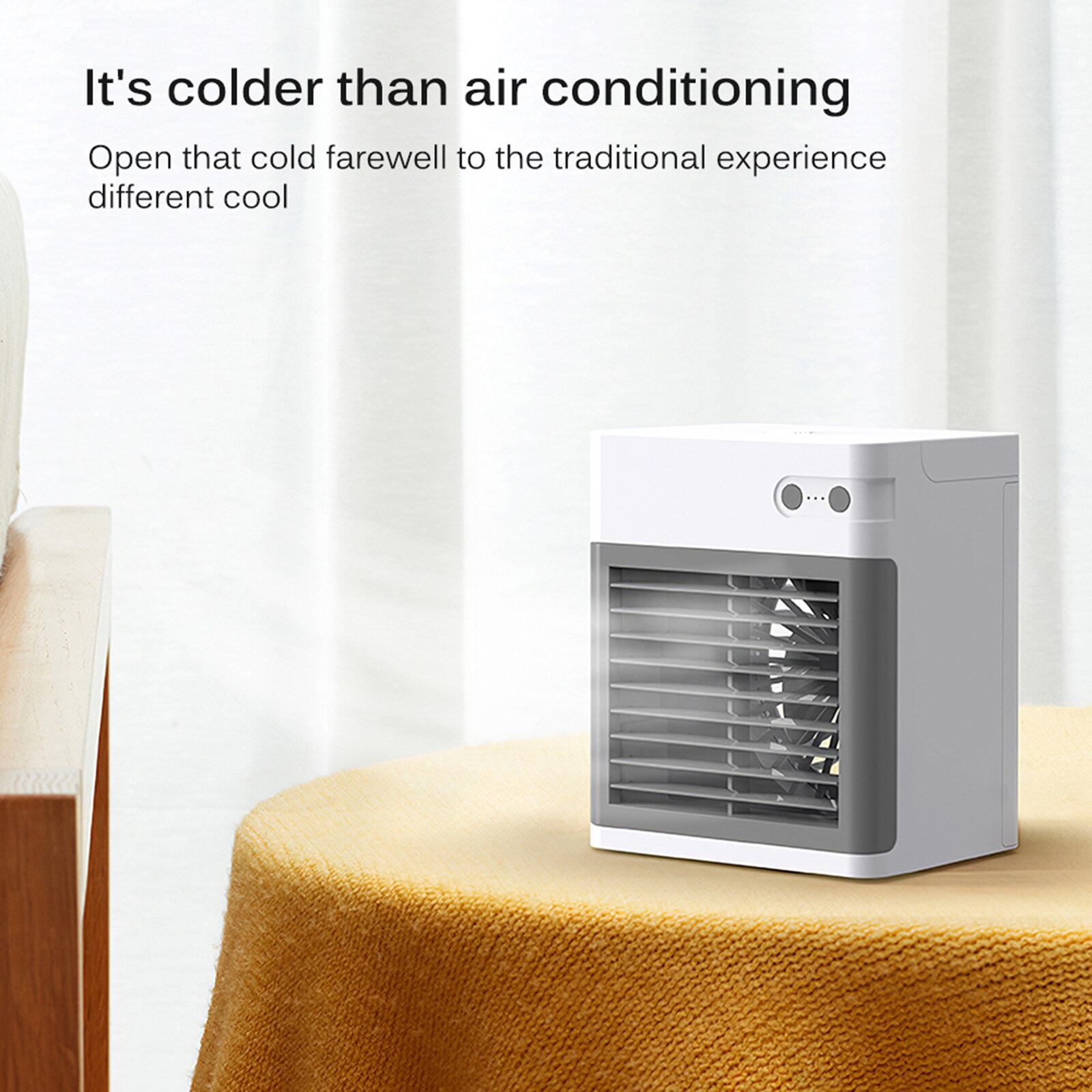 Air Cooler Ultra Cordless LED USB Charging Desktop Air Conditioning Humidifier Personal Space Cooler Fan Air Conditioner