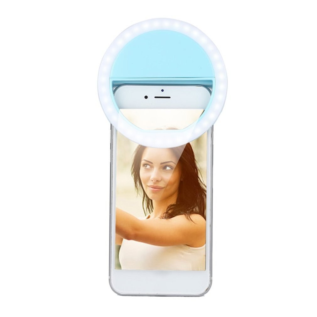 Pinza de teléfono móvil para Selfie, Flash LED automático para teléfono móvil, teléfono inteligente, linterna de Selfie portátil redonda, Mini cámara, linterna