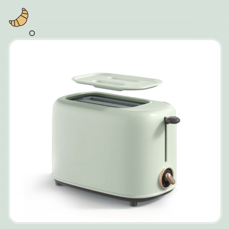 Mini grille-pain électrique multifonctionnel pour la cuisson du petit déjeuner, 220V, pour la maison, ue/AU/UK/US: green no pattern
