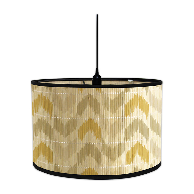 Lustre en bambou de style européen, abat-jour d'art de style japonais rétro, salon, zones d'ombre lumineuse, décor de lampe, couvercle: Or